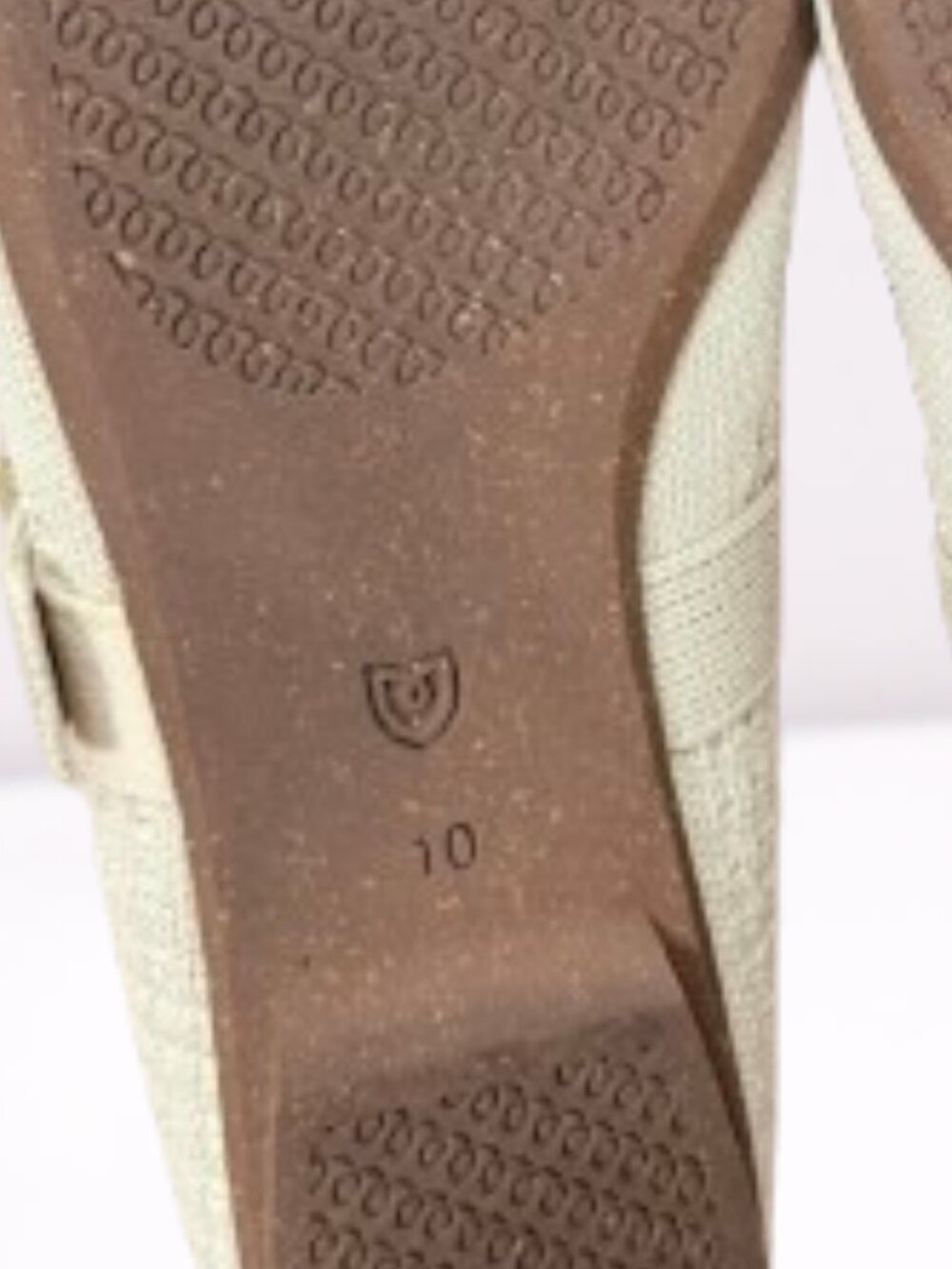 Rothy's The Max Buckle Mary Jane Flats Size 10 Cream Woven Worn Once - Picture 11 of 12